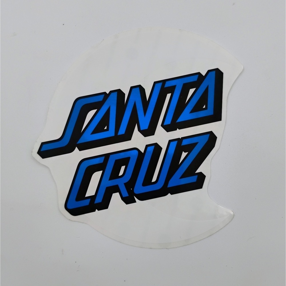 Santa Cruz Skateboards Blue Black VTG Sticker Block Logo 1990's Crescent Moon